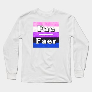 Fae-Faer Pronouns: Genderfluid Long Sleeve T-Shirt